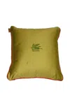 Etro Home Embroidered Cushion With Cord 45x45 In Green