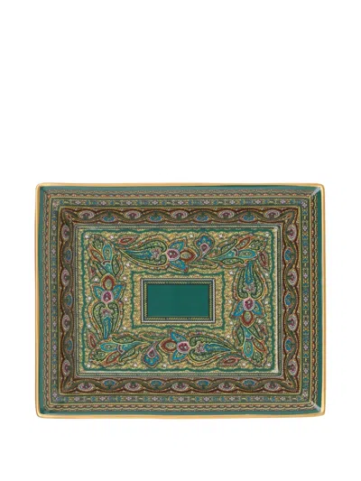 Etro Home Paisley Tray In Green