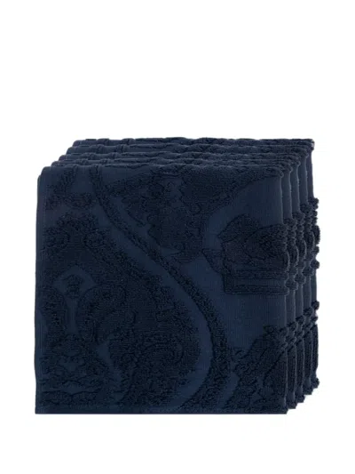 Etro Home Paisley-jacquard Towels Set (set Of Five Set) In Blue