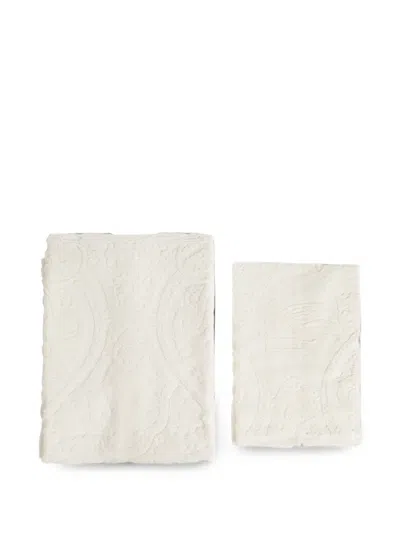Etro Home Paisley-jacquard Towels Set (set Of Two Set) In Neutral