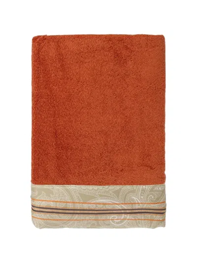 Etro Home Paisley-print Bath Towel In Orange