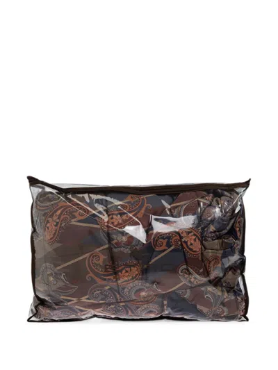 Etro Home Paisley-print Cotton Throw In Brown