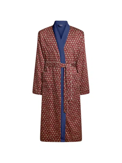 Etro Home Paisley-print Cotton-terry Bathrobe In Brown