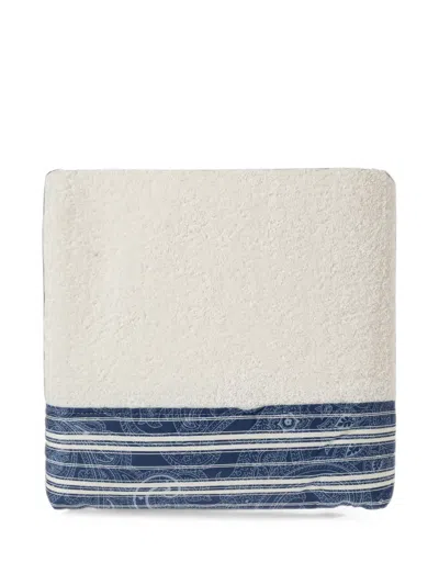 Etro Home Paisley-print Embroidered Bath Towel In Blue