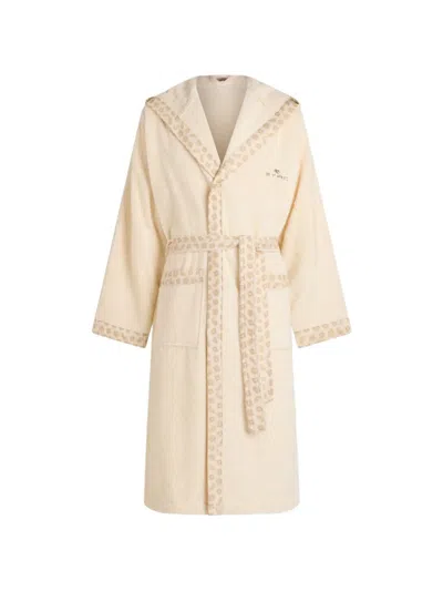 Etro Home Paisley-print Terry Bathrobe In Brown