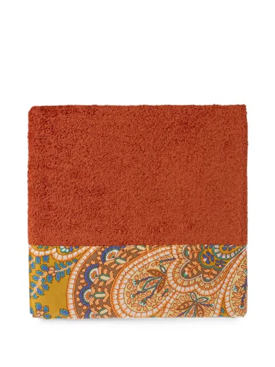Etro Home Paisley-print Terry-cloth Towels (set Of Two) In Orange