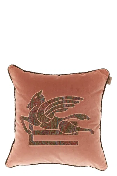 Etro Home 'pegaso' Cushion In Brown