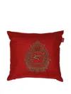 Etro Home Pegaso-embroidered Wool-blend Cushion In Red