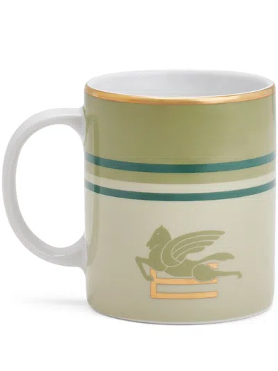 Etro Home Pegaso Logo Mug In Green