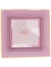 Etro Home Pegaso-motif Porcelain Tray (16cm X 16cm) In Pink