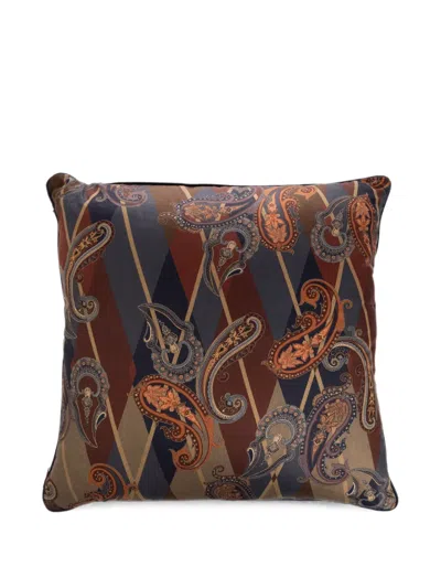 Etro Home Pegaso Paisley-print Pillow In Brown