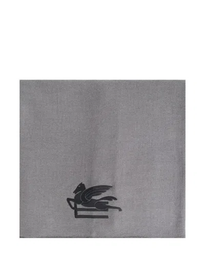 Etro Home Pegasus Blanket In Gray