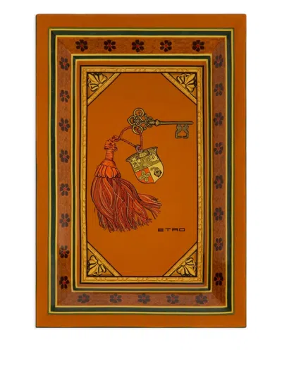 Etro Home Rectangular-shape Ceramic Tray (29.5cm X 20cm) In Orange