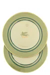 Etro Home Set Of 2 Placemats ⌀ 32 Cm Plates Green In Green