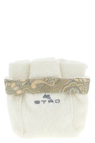 Etro Home Set Of 4 Washbasins + '7plies' Basket In White