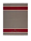 Etro Home Striped Logo-detail Throw Blanket (180cm X 140cm) In Brown