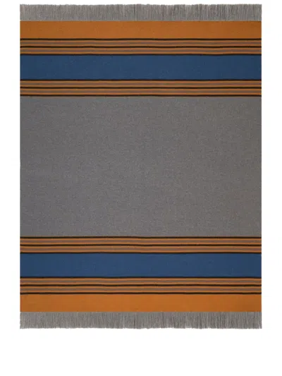 Etro Home Striped Throw Blanket In Gray