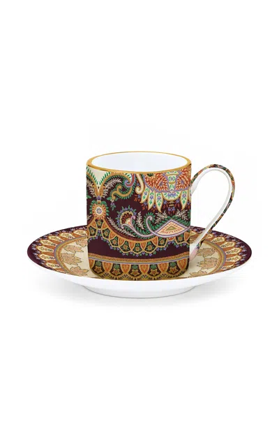Etro Home - Thistle Coffee Cup And Saucer; Set By 2 - Purple