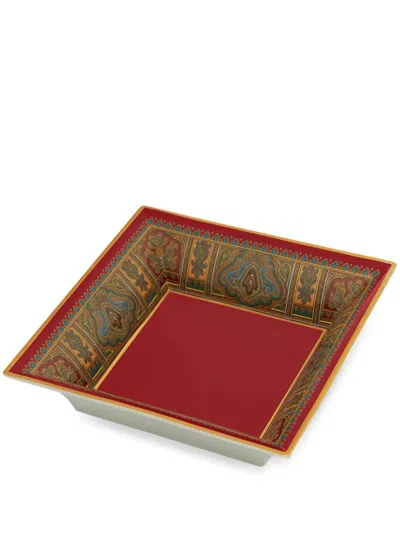 Etro Home Tray With Paisley Print In Red