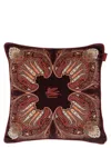 Etro Home Velvet Pillow Cushions Multicolor In Red