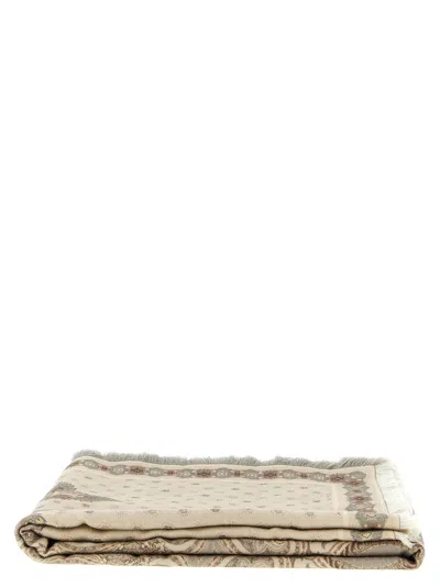 Etro Home Wool Plaid Bedroom Linen And Nightwear Multicolor In Neutral
