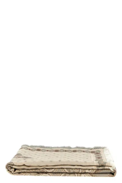 Etro Home Wool Plaid In Brown