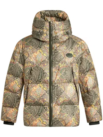 Etro Hooded Puffer In Multicolour