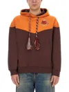 Etro Hooded Sweatshirt With Logo In Brown