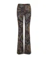 Etro Printed Stretch Viscose Pant In Black