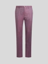 Etro Slub Linen Trousers In Pink