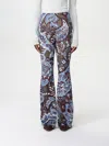 Etro Floral Velvet Jacquard Flared Pants In Blau