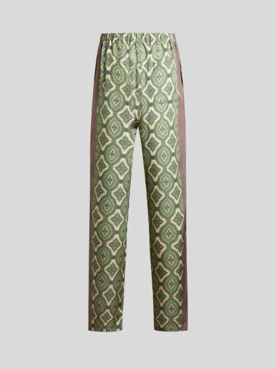 ETRO , PYJAMA-STYLE TROUSERS, MAN, GREEN, SIZE XS