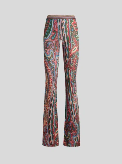 Etro Hose Mit Ausgestelltem Bein Mit Paisley-jacquardmuster In Hellblau