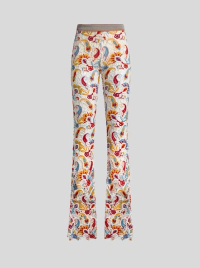 Etro Hose Mit Paisley-makramee In Multicolor
