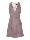 Etro Geometric-patterned Mini Dress In Dark Red