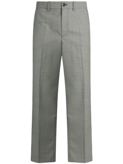 Etro Houndstooth-pattern Trousers In Grey