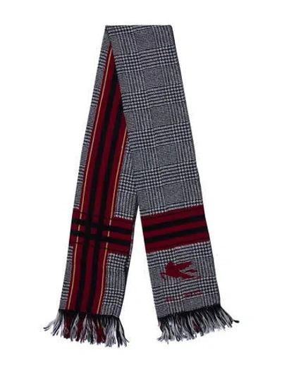Pre-owned Etro Houndstooth Print Scarf In Multi