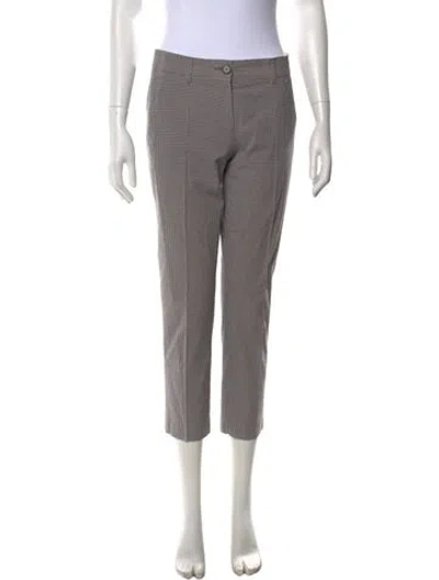 Pre-owned Etro Houndstooth Print Straight Leg Pants In Gray