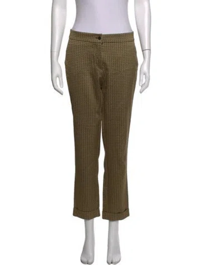 Pre-owned Etro Houndstooth Print Straight Leg Pants In Neutrals