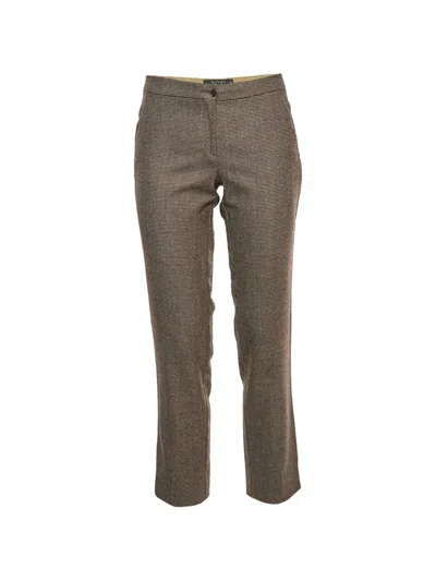 Pre-owned Etro Houndstooth-pattern Cropped Trousers In Red