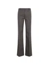 Etro Houndstooth-pattern Flared Trousers In Brown