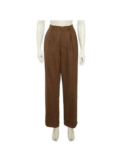 Pre-owned Etro Houndstooth-pattern Trousers In Brown
