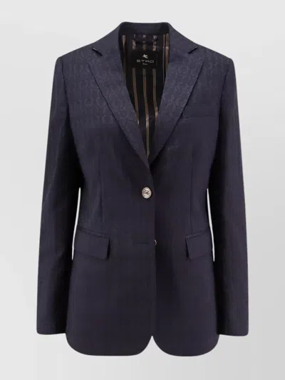 ETRO ICONIC PATTERN WOOL BLAZER WITH FLAP POCKETS