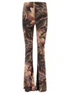 Etro Multicolor Flared Pants With All-over Motif In Velvet Woman