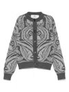 Etro Intarsia-knit Cardigan In Grey