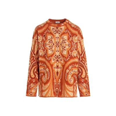 Etro Intarsia-pattern Jumper Women In Orange