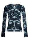 Etro Paisley-patterned Top With Long Sleeves And Round Neckline In Multi