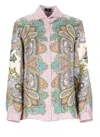 Etro Floral Paisley Print Button-up Silk Shirt In Neutrals