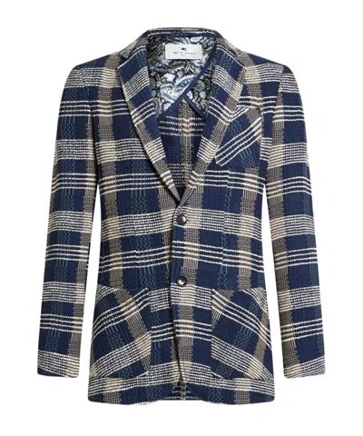 Etro Irregular Checked Knitted Suit In Black