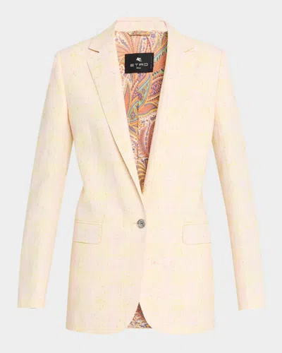 Etro Irridescent Sb Jacket In Tan